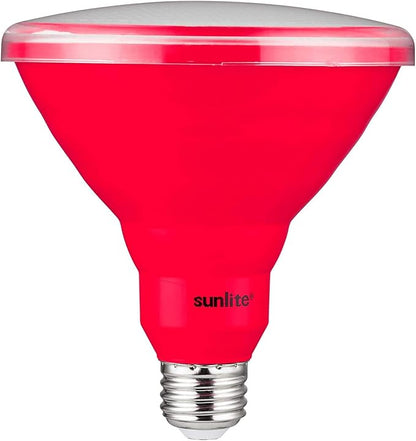 Sunlite 81475 LED PAR38 Colored Recessed Light Bulb, 15 watt (75W Equivalent), Medium (E26) Base, Floodlight, ETL Listed, Red, 1 Pack