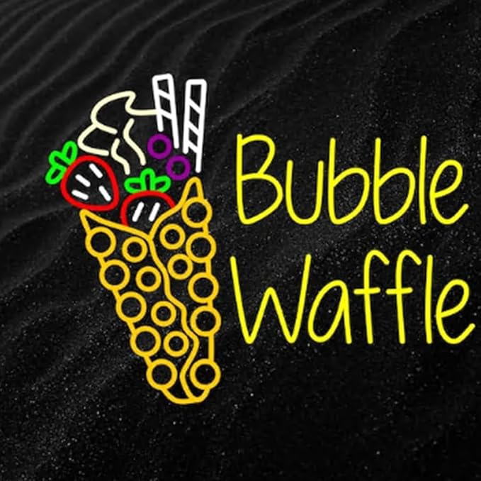 LED Bubble Waffle Neon Sign - 25" x 20" Excellent Decor for Bubble Waffle Cafe Sign