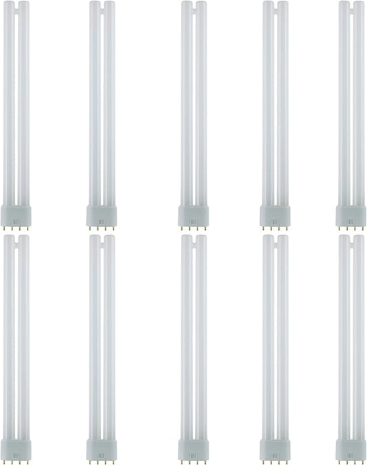 Sunlite FT24DL/841/10PK Compact Fluorescent 24W Twin Tube Light Bulbs, 4100K Cool White Light, 2G11 Base, 10 Pack