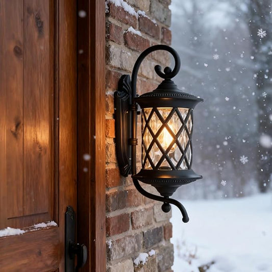Black Outdoor Wall Lights Exterior Light Fixture Water Glass Waterproof Outside Wall Lights for House Patio Garage
