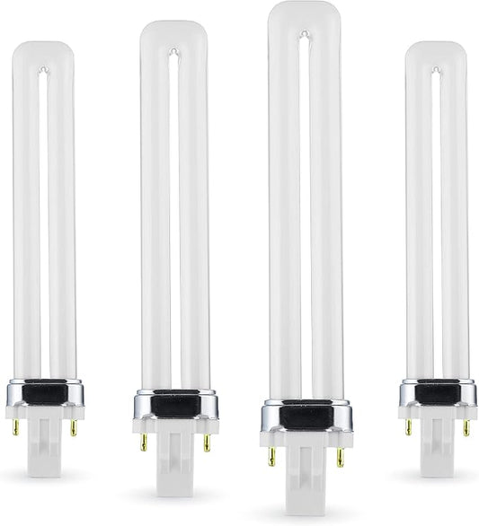 (4 Pack) PL-13W 841, 2 Pin GX23, 13 Watt Single U-Shaped Twin Tube, Compact Fluorescent Light Bulb, Replaces Philips PLS13W41, Sylvania CF13DS841.