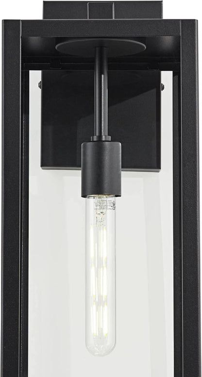 John Timberland Titan Modern Industrial Outdoor Wall Light Fixture Mystic Black Metal 20" Clear Glass Damp Rated for Exterior House Porch Patio Outside Deck Garage Yard Front Door Garden Home