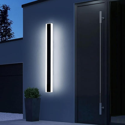 39.3inch Modern Outdoor Wall Light, Black Outside LED Long Wall Sconce, 6000K Cold White, 36W, IP65 Waterproof, Wall Mount Linear Exterior Lighting Fixture for House, Garage, Porch, Garden