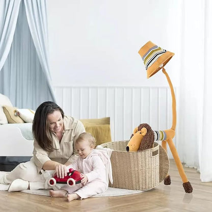 Kids Floor Lamp, Brown Lion Creative Design Modern Floor Lamp for Bedroom, 51 Inch Hand-Stitched Toy Standing Lamp for Living Room, Package Come with an E26 LED Bulb (Brown Lion)