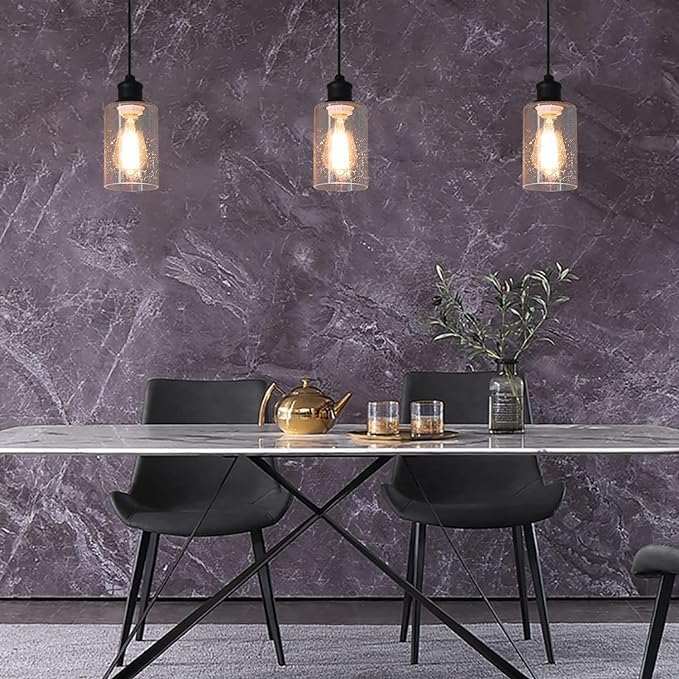 8 Pack Bubble Glass Lamp Shade,Glass Shade Covers Replacements for Light Fixtures，Cylinder Globe Glass Shades Covers for Pendant Lights Chandeliers Wall Sconces Bath Vanity Lights