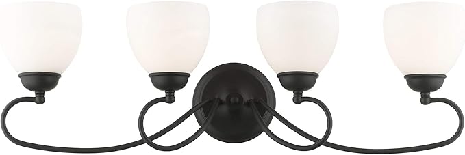 Livex Lighting 4754-04 Brookside 4-Light Bath Light, Black