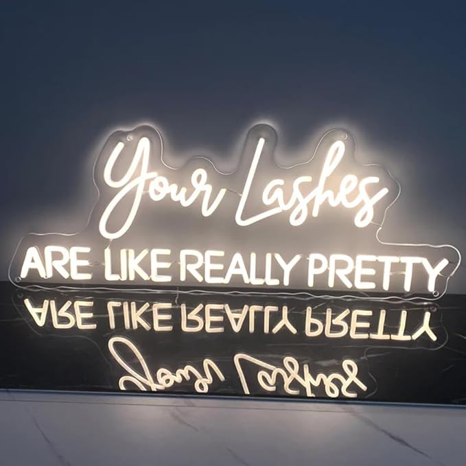 Your lashes are like really pretty neon sign, Beauty salon sign, Lashes Studio Neon Light, Lashes salon Led Sign, Custom Beauty Room Decor Size:25 IN