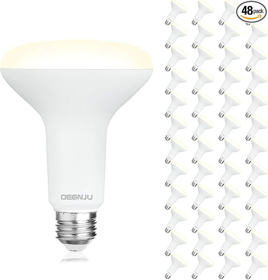 48 Pack Indoor Flood Light Bulbs, BR30 LED Bulb 7W Equivalent 65W, Dimmable Recessed Light Bulbs, 650LM 3000K Warm White 15000 Lifetime LED Can Light Bulb, Interior Home E26 Base