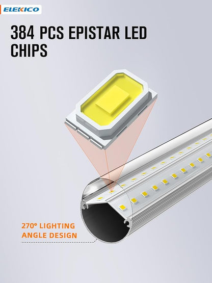 75w 8ft Led Bulbs, 9500lm 5000k 8' Led Bulb, V Shaped Clear Cover T8 Led Tube Lights 8ft, T8 Led Bulbs 8 Foot, 8' Led Replacement for T8 T10 T12 F96t12 Fluorescent Tubes