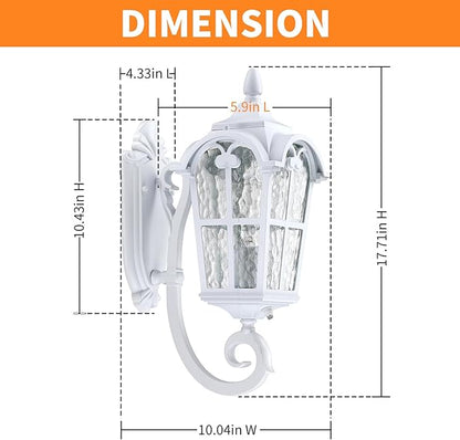 LONEDRUID Dusk to Dawn Sensor Outdoor Porch Light White Exterior Wall Lantern Modern Outside Sconce Lighting Fixtures Waterproof Wall Mount Lamp for House Garage Patio Entryway