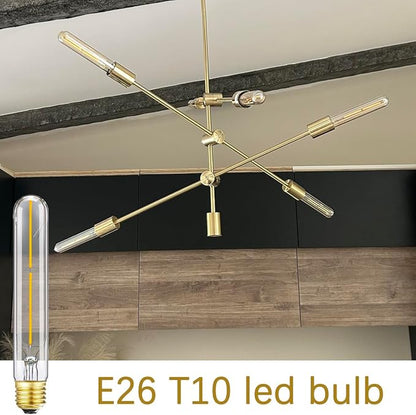 T10 Led Long Bulbs,4W Dimmable Tubular Bulb,40 Watt Equivalent,2700K Warm White,400LM,120V,E26 Edison Style Vintage LED Filament Light Bulb,7.3in,4Pack(4w-2700k)