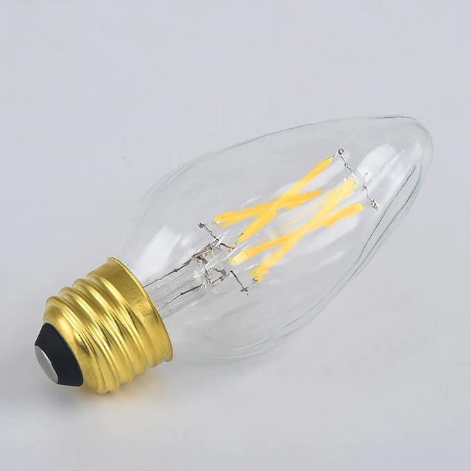 LEOOLS E26 Edison Bulb 6W Equivalent E26 LED Bulb 60 Watt Dimmable 4000K E26 Light Bulb AC120V Neutral White 600lm Flame Wrinkle Glass LED Bulb for Pendant,Porch,Ceiling Fan and Lantern Lamp,Pack of 6