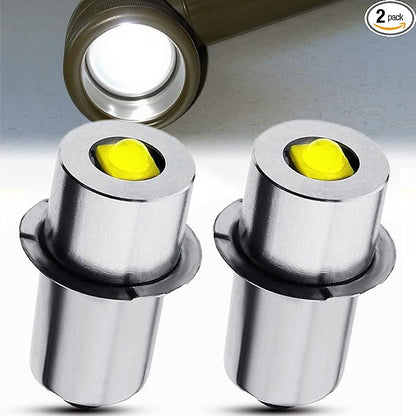 2Pcs 3V P13.5S LED Upgrade Bulb Replacement for MX-991/U Military Flashlights, Fulton KPR102 (PR31) Krypton PR Torch & Maglite 2-Cell Replacement - Army Standard Work Light Bulbs
