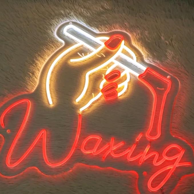 Waxing Neon Sign,Beauty Salon Sign,Esthetics Salon Sign,Waxing Room Wall Decor,Body Waxing Business Sign,Spa Salon Wall Art,Salon Gift Size:16x16inch