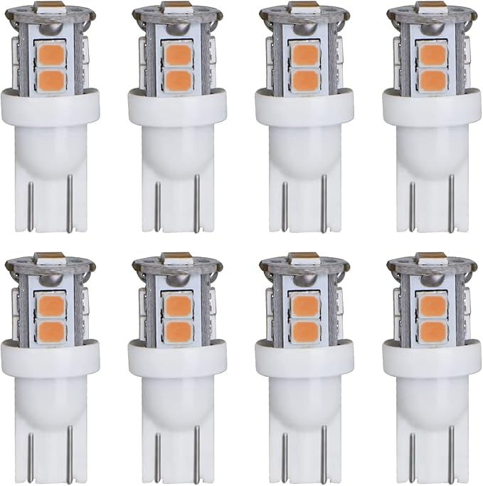 LED Landscape Light Bulbs 1W 12V Yellow White 2200K，7W Low Voltage Light Bulbs Equivalent，Wedge Base T5 Malibu Bulbs, Garden Light Bulbs, Landscape Bulbs 8 Pack
