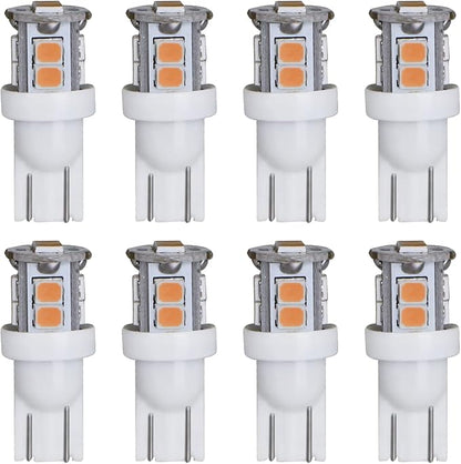LED Landscape Light Bulbs 1W 12V Yellow White 2200K，7W Low Voltage Light Bulbs Equivalent，Wedge Base T5 Malibu Bulbs, Garden Light Bulbs, Landscape Bulbs 8 Pack