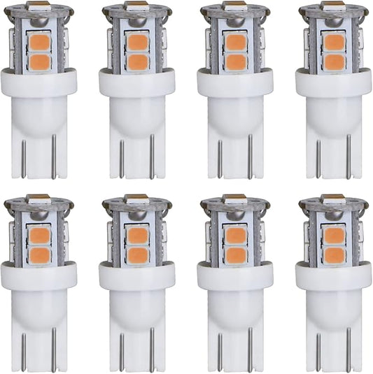 LED Landscape Light Bulbs 1W 12V Yellow White 2200K，7W Low Voltage Light Bulbs Equivalent，Wedge Base T5 Malibu Bulbs, Garden Light Bulbs, Landscape Bulbs 8 Pack
