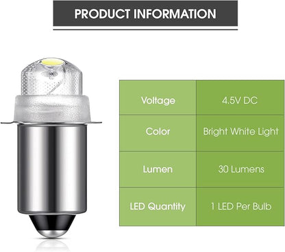 Honoson 3 Pieces Flashlight Bulb 55-Lumen 4.5 Volt LED Krypton Replacement Bulb Flashlight Bulbs for Torch with 10 Year Lifespan, 41-1644 Krypton Bayonet Base LED