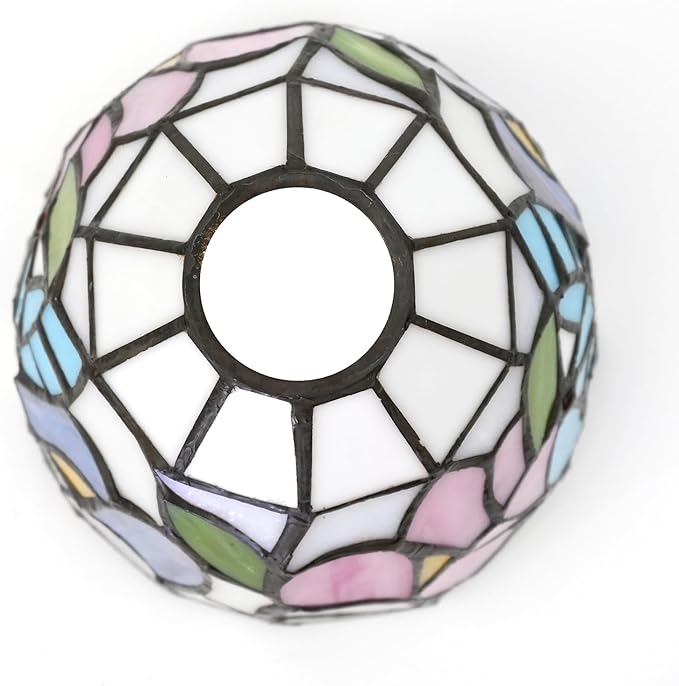 Tiffany Lamp Shades, 6 Inch Birds Flowers Stained Glass Lamp Shade Replacement Home Decor Lampshades Accessories Fit for Pendant Light Ceiling lights Wall lamp