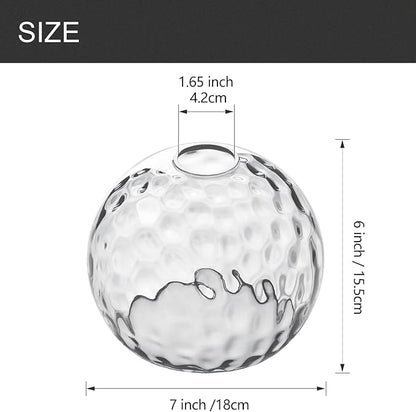 ANYLOVE Seeded Glass Globe Shade，Fixture Replacement Shade,7" Diameter, Replacement with 1.65 Inch Fitter for Wall Lamps Chandeliers or Ceiling Light,2Pack