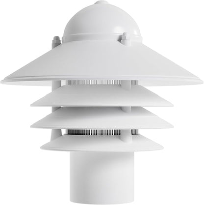 KASTLITE Nautical Walkway Outdoor Lamp Post Light Fixture - Rust & Waterproof Non-Metallic Coastal Lantern - Fits 3" Poles - UL Listed Driveway & Boat Dock Lighting Fixture - USA Made, Matte White