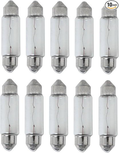 10pcs Dual Tip Bulb 12v39mm Undercabinet Light Bulb 10w Xenon Lamp Bulb for Counter Lighting Automotive Dual Tip Bubble Roof Light