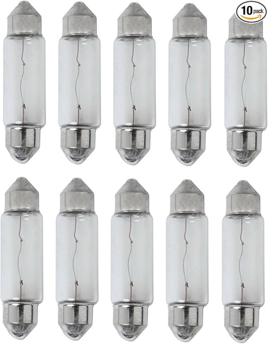 10pcs Dual Tip Bulb 12v39mm Undercabinet Light Bulb 10w Xenon Lamp Bulb for Counter Lighting Automotive Dual Tip Bubble Roof Light