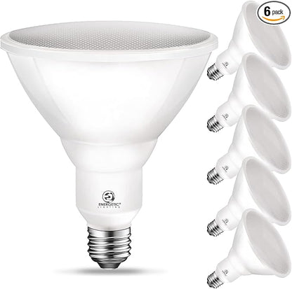 Energetic LED PAR38 Outdoor Flood Light Bulb Home Residential Patio Driveway Light, PAR38 LED Bulb, 3000K Warm White Dimmable, 100W Equivalent 12.5W, Wet-Rated, 1050 Lumen, E26 Base, ETL, 6 Pack