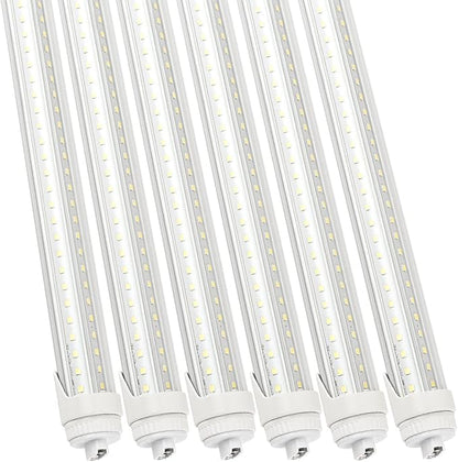 6 Pack 4FT T8 LED Tube Light Bulbs 24W R17D HO Base 6000K Daylight White with Ultra Bright Dual-Row LEDs for 4 Foot T10 T12 Fluorescent Replacement