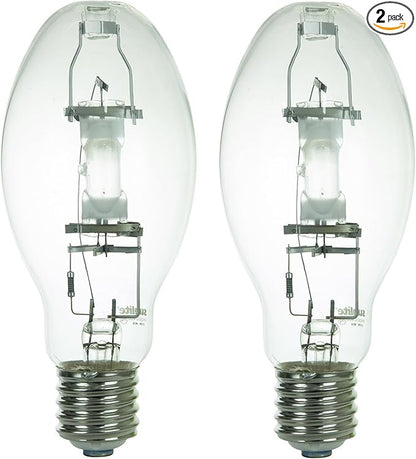 Sunlite MH250/U/MOG M58 Metal Halide Lamp, 250 Watts, Mogul Base (E39), ED28, 15,000 Hour Life Span, 21000 Lumen, Clear Finish, 4000K, 2 Pack
