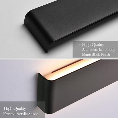 Ralbay 39.3inch Modern Black Vanity Light Fixtures LED Bathroom Wall Light Up and Down Bathroom Lighting Fixtures Warm White Light 3000K