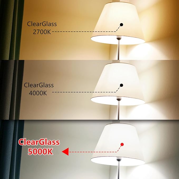 BORT Dimmable Edison Bulbs, 6W Equivalent to 60W Vintage Light Bulbs, E26 5000K ST58/ST19 LED Bulbs, Antique Flexible Spiral Filament Light Bulbs, Clear Plastic Screw Lamp - 6Pack