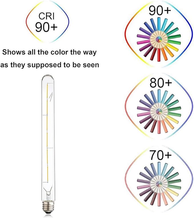 Dimmable Led Tubular Bulb 6W,3000K Soft White,T30 Long Tube Edison Led Vintage Filament Bulb,60W Equivalent,Clear Glass Cover, E26 Medium Base,4-Pack. (11.8in(300mm)-6W)