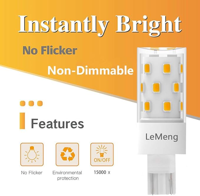 50watt T10 Wedge Base 921 LED Light Bulb 5W 500lm,2700K Warm White,12VAC/DC for Outdoor Landscape Path,Automotive RV Camper Trailer Motorhome 5th Wheel Marine Boat Dome Fixture Lighting-6 Pack