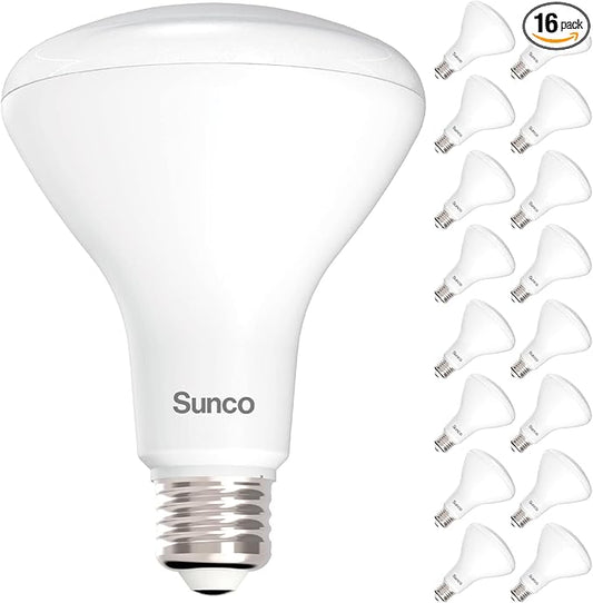Sunco 16 Pack BR30 LED Bulb 11W=65W, 4000K Cool White, 850 Lumens, E26 Base, Dimmable, 25,000 Lifetime Hours, Indoor Flood Light for Cans - UL & Energy Star
