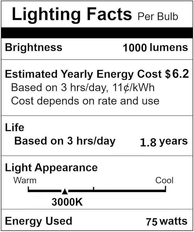 Vinaco PAR30 Flood Light 75W, 6 Pack High Brightness 1000LM PAR30 Halogen Long Neck Dimmable,PAR30L Flood 75 Watt 3000K Warm White, Long Lasting PAR 30 75W 120V Flood Long-Neck with E26 Base