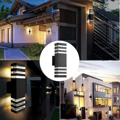 2Pack 15inch LED Square Up & Down Wall Lights,14W Outdoor Wall Light 4000K Day White Aluminum Body Waterproof IP65 LED Exterior Light Fixtures Wall Mount for House Patio Garage Garden.