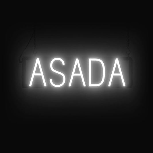 SpellBrite ASADA Sign | Mexican Food-Related Sign with Neon Look, White LED Light Source | 22.0" x 6.3"