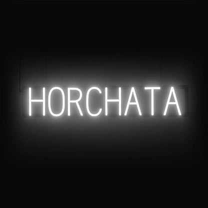 SpellBrite HORCHATA Sign | Mexican Food-Related Sign with Neon Look, White LED Light Source | 32.9" x 6.3"