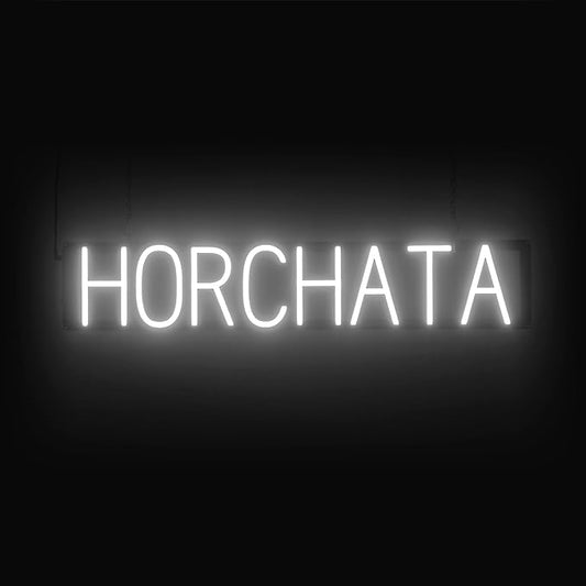 SpellBrite HORCHATA Sign | Mexican Food-Related Sign with Neon Look, White LED Light Source | 32.9" x 6.3"