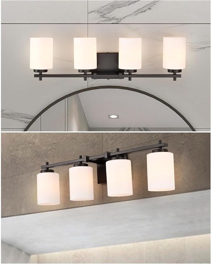 Piano 5-Pack White Frosted Glass Light Shade，Glass Lamp Shade Replacements for Light Fixtures，Cylinder Globe Glass Shades Covers for Pendant Lights Chandeliers Wall Sconces Bath Vanity Lights