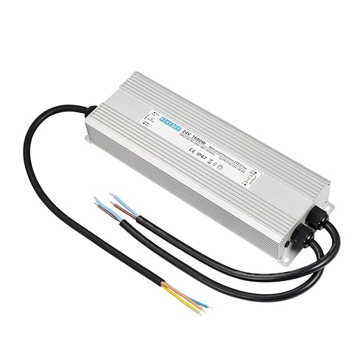 LED Driver 24V1600W Waterproof Power Supply AC 90-130V to DC 24V66.6A Waterproof Switching Power Supply IP67 Transformer Suitable for Indoor and Outdoor LED Lighting and Any 24V DC Equipment