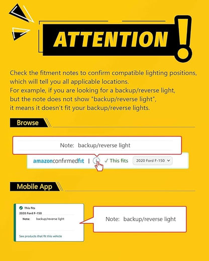 Yorkim 194 LED Bulb 6300K Red, 168 2825 W5W T10 LED Light Bulb Error Free for License Plate, Dome, Map, Courtesy, Side Marker Lights, Pack of 2