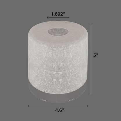 2 Pack White Frosted Glass Lamp Shade, Cylinder Light Fixture Replacement Globe or Cover with 1-5/8-Inch Fitter for Pendant Light Chandelier Wall Sconce G0099
