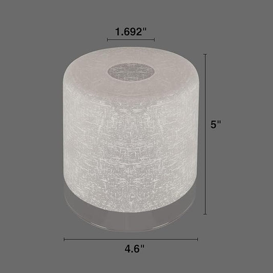 2 Pack White Frosted Glass Lamp Shade, Cylinder Light Fixture Replacement Globe or Cover with 1-5/8-Inch Fitter for Pendant Light Chandelier Wall Sconce G0099