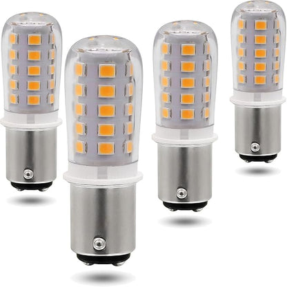 12V BA15D LED Bulb 1076 1142 1176 1004 S8 3W 300Lm 2700K Warm White,DC Bayonet Double Contact Base, RV Camper Motorhome Marine Boat Trailer Landscape Deck Step Path Light, Pack of 4