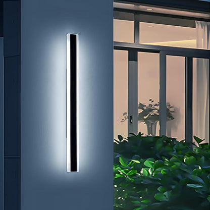 59inch Outdoor Wall Sconces Dimmable 3 Color 3000K/4500K/6000K, Modern Wall Mounted Lights, IP65 Waterproof, Exterior Linear Lighting Fixture for Yard, Porch, Patio, Garage with Remote Control