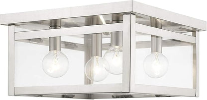 Livex Lighting 4032-91 Milford 4-Light Ceiling Mount, Brushed Nickel, 6.00x11.00x11.00