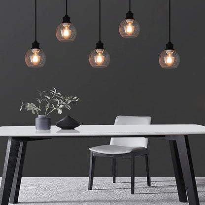 Clear Seeded Glass Globe Lamp Shades Replacement Lampshade Cover with 1-5/8-inch for Wall Sconce Pendant Lighting G0091