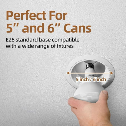 12 Pack BR30 LED Bulbs, 65W Equivalent, 10W 2700K Soft White, 700 Lumens, Flicker-Free, Dimmable Recessed Can Flood Lights for Home & Kitchen, Long Lasting & Energy Efficient, E26 Base, UL Listed